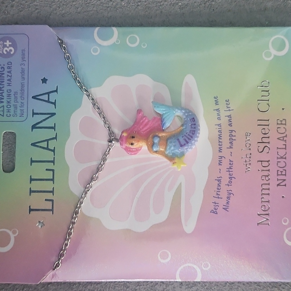 Mermaid Name Necklace for Kids - Pink and Blue Various Names Avail Just Ask.